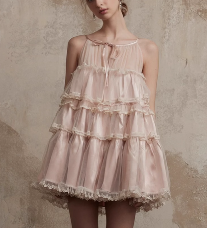 New Fashion Champagne A-line Tulle Short Party Dress Homecoming Dresses , DP5971