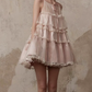 New Fashion Champagne A-line Tulle Short Party Dress Homecoming Dresses , DP5971