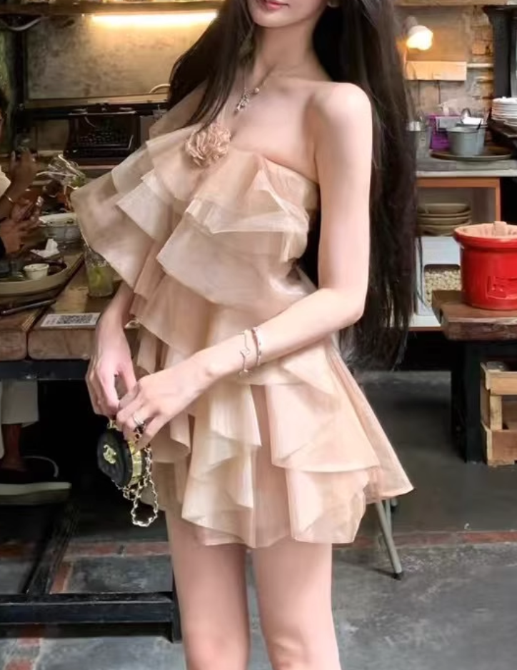 Retro Grünes A-Linien-Partykleid mit Applikationen aus Tüll und langen Ärmeln, Homecoming-Kleid, DP5966