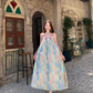 Elegantes ärmelloses Sommerkleid mit Spaghettiträgern im Vintage-Stil mit Blumenmuster für den Strandurlaub, A-Linie, DP6263