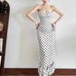 Schlichtes Vintage Spaghettiträger Etui Sommerkleid DP6348