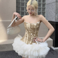 Vintage Khaki Strapless A-Line Short Summer Dresses Party Dress Homecoming Dress DP6349