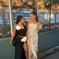 Elegant Lace Prom Dress Sheath Strapless Evening Gown Long Party Dress Formal Dress DP6721