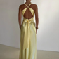 Elegant Satin Prom Dress Sheath Evening Gown Long Party Dress High Slit Formal Dress DP6723