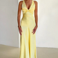 Elegant Satin Prom Dress Sheath Evening Gown Long Party Dress High Slit Formal Dress DP6723