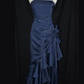 Robe de bal élégante en mousseline de soie, robe de soirée fourreau à bretelles spaghetti, robe de soirée formelle DP6728