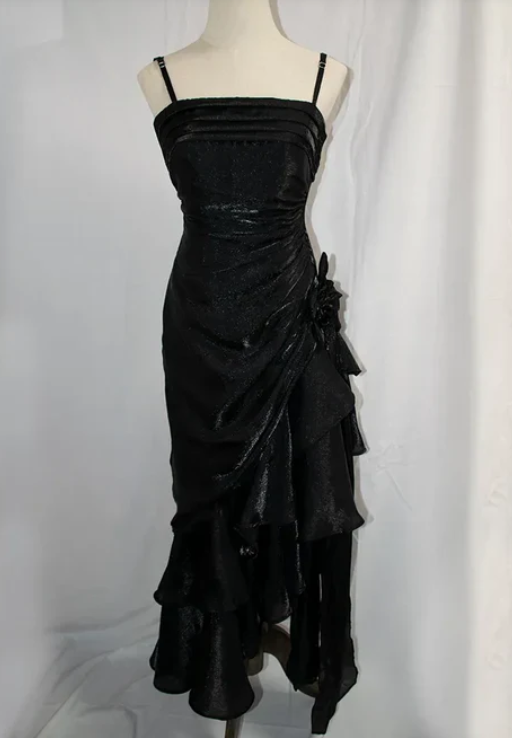Robe de bal élégante en mousseline de soie, robe de soirée fourreau à bretelles spaghetti, robe de soirée formelle DP6728