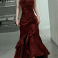 Elegant 3D Flower Satin Prom Dress Mermaid Evening Gown Party Dress Spaghetti Strap Formal Dress DP6729