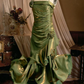 Elegant 3D Flower Satin Prom Dress Mermaid Evening Gown Party Dress Spaghetti Strap Formal Dress DP6729