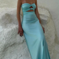 Robe de bal élégante turquoise à col en cœur, fourreau, sans bretelles, robe de soirée, longue, robe de soirée, DP6731