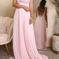 Elegant Pink Sweetheart Prom Dress A-Line Evening Gown Chiffon Pleated Party Dress Long Formal Dress DP6735