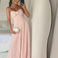 Elegant Pink Sweetheart Prom Dress A-Line Evening Gown Chiffon Pleated Party Dress Long Formal Dress DP6735