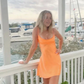 Vintage Orange Chiffon Homecoming Dress Sheath Party Dress Spaghetti Strap Cocktail Dress DP6740