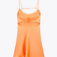 Vintage Orange Chiffon Homecoming Dress Sheath Party Dress Spaghetti Strap Cocktail Dress DP6740