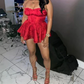 Vintage A-Line Bowknot Homecoming Dress Satin Party Dress Short Cocktail Dress DP6741