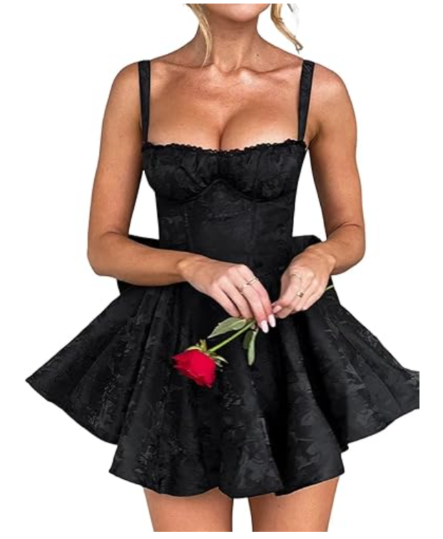 Vintage A-Line Bowknot Homecoming Dress Satin Party Dress Short Cocktail Dress DP6741