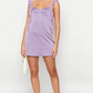 Vintage Lilac Sheath Homecoming Dress Satin Ruffles Party Dress Short Cocktail Dress DP6746