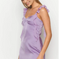 Vintage Lilac Sheath Homecoming Dress Satin Ruffles Party Dress Short Cocktail Dress DP6746