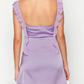 Vintage Lilac Sheath Homecoming Dress Satin Ruffles Party Dress Short Cocktail Dress DP6746