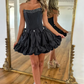 Vintage Beaded A-Line Homecoming Dress Strapless Party Dress Short Cocktail Dress DP6748