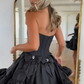 Vintage Beaded A-Line Homecoming Dress Strapless Party Dress Short Cocktail Dress DP6748