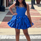 Vintage Beaded A-Line Homecoming Dress Strapless Party Dress Short Cocktail Dress DP6748