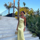 Elegant Yellow Satin Prom Dress One-shoulder Sheath Evening Gown Backless Party Dress Long Formal Dress DP6756