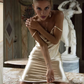 Robe de bal élégante en satin champagne, bretelles spaghetti, robe de soirée fourreau dos nu, robe longue de soirée, DP6770