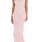Elegantes rosa Ballkleid mit Rüschen, Etuikleid, Abendkleid, V-Ausschnitt, Partykleid, langes Abendkleid, DP6773