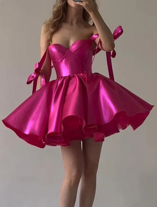 Vintage Sweetheart Straps A-Line Lace-up Homecoming Dress Party Dress Short Cocktail Dress DP6780