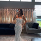 Elegant White Lace Spaghetti Strap Mermaid Trailing Long Wedding Dress DP6798