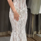 Elegant White Lace Spaghetti Strap Mermaid Trailing Long Wedding Dress DP6798