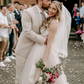 Robe de mariée longue en tulle blanc avec bretelles appliquées et élégante coupe trapèze DP6797