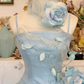 Vintage Sky Blue Spaghetti Strap Sweet 16 Quinceanera A-Line Floor-length Tiered Prom Dress Birthday Dress Evening Dress Ball Gown DP6812