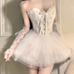Gothic Lace Spaghetti Strap A-Line Sweetheart Short Lace-up Halloween Costume DP6815
