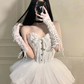 Gothic Lace Spaghetti Strap A-Line Sweetheart Short Lace-up Halloween Costume DP6815