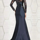 Elegant Navy Blue Mermaid Sequin Mother of Bride Dress Jewel Neck Evening Gown Long Formal Dress DP6851
