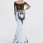 Elegant Applique Mermaid Mother of Bride Dress Jewel Neck Evening Gown Long Formal Dress DP6850