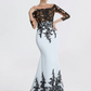 Elegant Applique Mermaid Mother of Bride Dress Jewel Neck Evening Gown Long Formal Dress DP6850