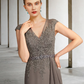Vintage V-neck Chiffon Applique Mother of Bride Dress Cap Sleeve Evening Gown Floor Length Formal Dress DP6860