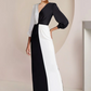 Vintage Sheath V-neck Satin Mother of Bride Dress Long Sleeve Evening Gown Floor Length Formal Dress DP6859