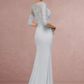 Vintage Sheath Scoop Neck Lace Sequined  Mother of Bride Dress Half Sleeve Evening Gown Long Formal Dress DP6858