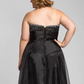 Robe de soirée longue noire élégante, coupe trapèze, décolletée en cœur, ornée de perles, sans bretelles, pour mère de la mariée, DP6856