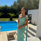 Vintage Turquoise Glittering Sequin Prom Dress Sheath Evening Dress One-shoulder Party Dress Long Formal Dress DP6870