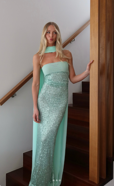 Vintage Turquoise Glittering Sequin Prom Dress Sheath Evening Dress Strapless Party Dress Long Formal Dress DP6872