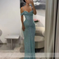 Vintage Glittering Sequin Prom Dress Sheath Sweetheart Evening Gown Spaghetti Strap Party Dress Long Formal Dress DP6888