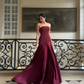 Chic Strapless Satin Sheath Evening Gown DP7402
