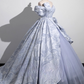 Vintage A-Line Off-the-shoulder Sweet 16 Quinceanera Ruffled Evening Dress Floor Length Ball Gown DP6899