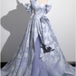 Vintage A-Line Off-the-shoulder Sweet 16 Quinceanera Ruffled Evening Dress Floor Length Ball Gown DP6899