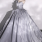Vintage Champagne A-Line Sweet 16 Quinceanera Ruffled Strapless Evening Dress Floor Length Ball Gown DP6900